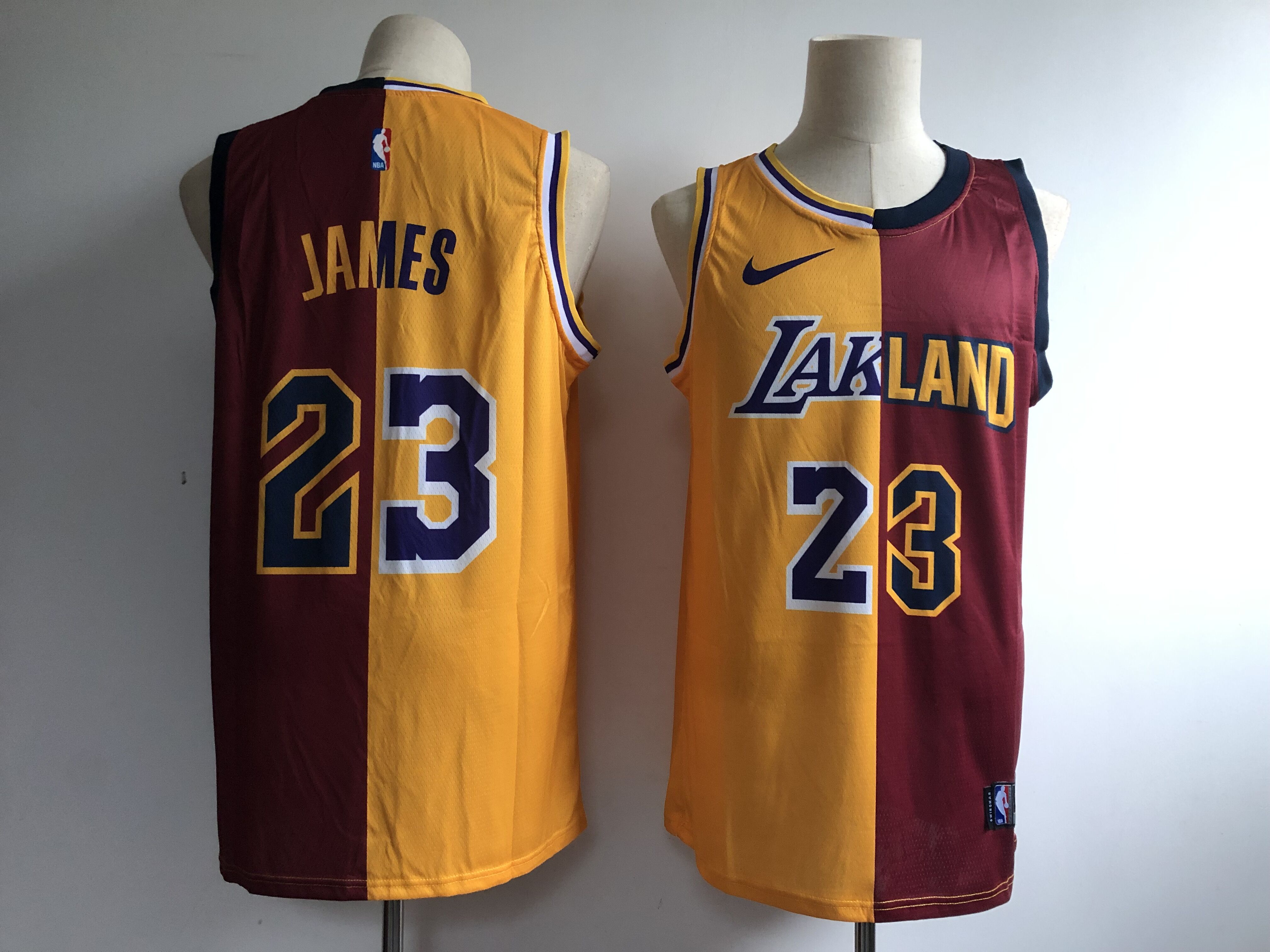 Men Los Angeles Lakers #23 James yellow Nike Split NBA Jerseys->youth nba jersey->Youth Jersey